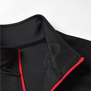 ชุดวอร์มมีซิปสำหรับผู้ชายดีไซน์ตามสั่งสีล้วนมีฮู้ดตัดกันสำหรับฤดูหนาว - Product Image 3