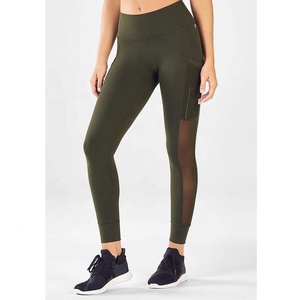 Las mallas de cintura alta más vendidas con bolsillos, mallas de mujer estilo lavado ácido de color sólido - Product Image 5