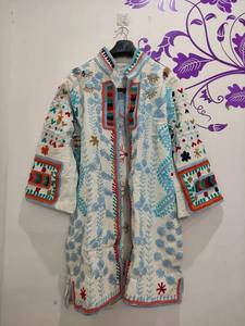 Abrigo Suzani de algodón indio bordado hecho a mano para mujer elegante chaqueta bordada estilo Kimono de verano para primavera - Product Image 5