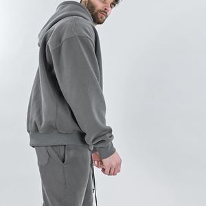 Nouveau Style Mode Streetwear Hiver 410gsm Poids Lourd Brodé Surdimensionné Quarter Zip Hommes Hoodies - Product Image 1