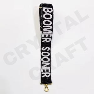 Star texans Beaded <b>Purse</b> Strap Customized <b>White</b> Gold Seed Bead Bag Straps Customized Beaded Strap for Bags - Product Image 5