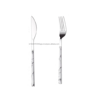 Hot Selling Marble Design Handle Stainless Steel Fork Spoon Knife Cutlery <b>Set</b> - Product Image 4