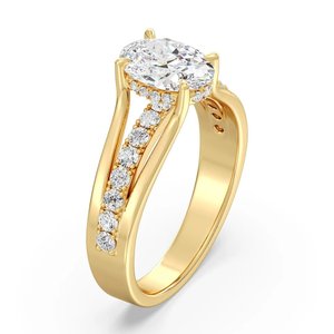 Bague de fiançailles ovale Halo - Product Image 2