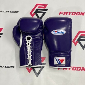 Guantes de Boxeo Profesionales de Primera Calidad, Color Morado, en Oferta, de Piel Vacuna, para Entrenamiento de Adultos, Impermeables, Transpirables, con Cierre de Cordones - Product Image 1