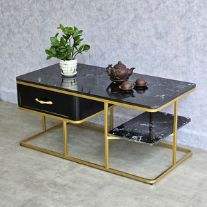 โต๊ะโซฟาสไตล์ร่วมสมัยพร้อมลิ้นชัก โครงสีบรอนซ์ทอง-TT68191 - Product Image 5