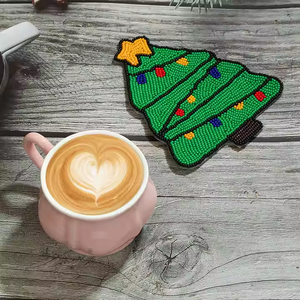 Creative Christmas Style Glass Beads Coasters Handmade <b>Tea</b> Coasters Insulated Coasters Desktop <b>Decoration</b> by MD Handicrafts - Product Image 2