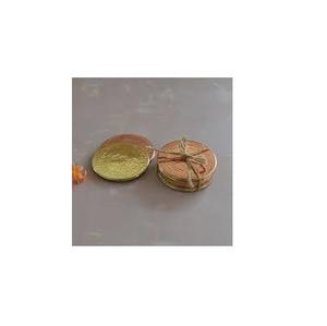 Top Quality Copper Classical Brass Elegant Coasters 4 Pic/<b>Set</b> Hammered Brass Coaster for <b>Teacup</b> for Hot Selling Product - Product Image 3