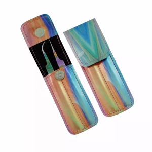 Pinzas para extensión de pestañas con logotipo personalizado, color oro rosa, bolsa DHL occidental, Fedex, maquillaje, acero, PVC - Product Image 4