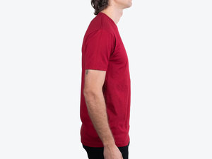 เสื้อยืดคอกลมแขนสั้นทรงปกติ สีแดง ผ้าฝ้าย 100% คุณภาพพรีเมียม สำหรับผู้ชาย สั่งซื้อจำนวนมากแบบขายส่ง สำหรับแบรนด์เสื้อผ้าสหรัฐอเมริกา สำหรับอีคอมเมิร์ซ - Product Image 3