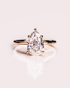 Bague de fiançailles en diamant véritable certifiée IGI la plus vendue bague de fiançailles en or 14 carats 1.50 Ct coupe poire F/VS1 diamant mariage Solitaire - Product Image 4