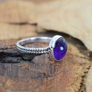 Amethyst Fancy Oval Cut Rhodium Plated 925 Sterling Silver Natural Gemstone Handmade Engagement Wedding Party Jewelry Gift for - Product Image 3