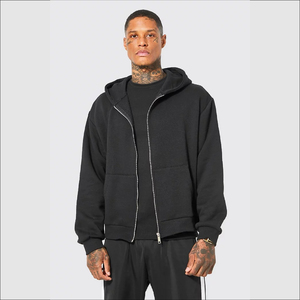 Sudadera con capucha y cremallera de fabricante superior para hombre Sudadera con capucha de moda de gran tamaño personalizada de rizo de algodón 100% al mejor precio - Product Image 5