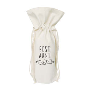 กระเป๋าใส่ไวน์ผ้าแคนวาสลาย Best Aunt Ever ของขวัญสุดพิเศษสำหรับป้าคนสำคัญ - Product Image 1