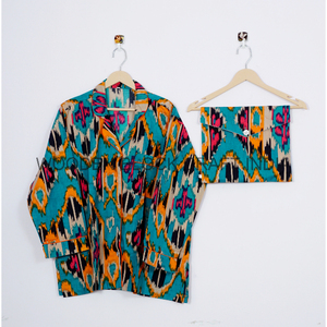 ชุดนอนผ้าคอตตอนพิมพ์ลายดอกไม้ทำมือสไตล์อินเดียชุดใส่กลางคืนสำหรับผู้หญิงชุดเพื่อนเจ้าสาวชุดของขวัญแบบถักสำหรับฤดูใบไม้ร่วง - Product Image 3