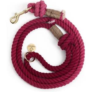Correa de Cuerda Roja Degradada a Rosa Hecha a Mano, Collar de Lujo para Perro con Cierre Rápido, Acolchado y Ligero, con Diseño Sólido para Perros y Gatos - Product Image 1