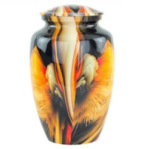 Belle urnes de crémation en aluminium fini tourbillon en gros de haute qualité forme classique urnes en métal élégantes pour les funérailles - Product Image 1