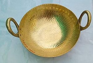 Kadai ทองเหลืองบริสุทธิ์ที่ดีสำหรับการทอดลึกอุปกรณ์ทำอาหารมีประโยชน์ต่อสุขภาพเครื่องทองเหลือง Kadai Pital kadhai - Product Image 6