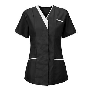 เสื้อคลุมพยาบาลสีฟ้าสดใส ทนทานต่อการฟอกสี สำหรับคลินิกในสหราชอาณาจักร เสื้อทูนิคสำหรับผู้หญิง - Product Image 4