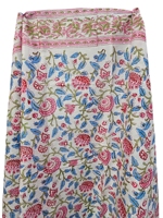 Paréo de plage indien imprimé à la main en coton 100% tricoté, motif floral, pour femme, taille 44 x 72 pouces, pièce unique