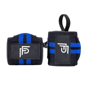 Muñequeras de Alta Calidad con Doble Línea Azul, Soporte Premium para Levantamiento de Pesas, Muñequeras Elásticas Ajustables para Powerlifting - Product Image 1