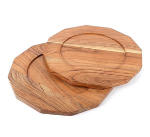 Assiette de service ronde en bois de luxe de haute qualité pour mariage, vaisselle, nourriture, assiette à collation, assiette de présentation en bois d'Inde - Product Image 2