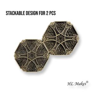 Gran oferta HL hace que el panel de pared de madera de diseño hexagonal 3D estilo Art Deco artesanía de madera para el hogar Oficina aniversario colgante - Product Image 3