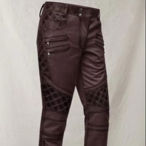 กางเกงหนัง100% คุณภาพสูงผ้าแห้งเร็วแบบลำลองสไตล์ปกติ - Product Image 1