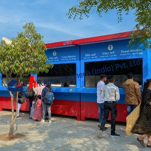 Vé cửa sổ <span class=keywords><strong>container</strong></span> thép bánh sandwich bảng điều chỉnh mở rộng thiết kế cho siêu thị cửa hàng sử dụng-linh hoạt hiệu quả bán vé - Product Image 2