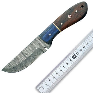 Couteau de chasse Bowie à lame fixe fait main, acier inoxydable, lame à pointe dentelée, manche en bois d'olivier, qualité supérieure, OEM - Product Image 1
