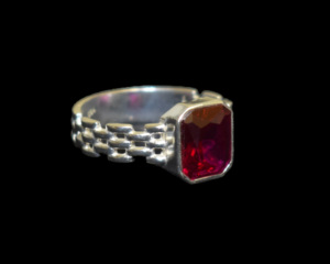 Zirconia cúbica de Plata de Ley 925, regalo hecho a mano para ella, anillo de cuarzo amarillo rubí con forma de rectángulo a la moda - Product Image 6