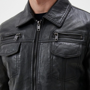 Chaqueta de Cuero Genuino de Alta Calidad Directo de Fábrica, Chaqueta de Cuero con Cremallera de Talla Grande, Abrigos de Cuero a la Moda para Hombre - Product Image 5
