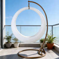 Chaise suspendue lumineuse à LED pour extérieur, en plastique PE, avec télécommande et changement de couleur, balançoires lumineuses pour patio