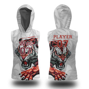 W4G compresión con capucha 7on7 bandera personalizada camisetas de fútbol conjunto de pantalones cortos Transferencia de Calor impreso transpirable de talla grande 7v7 UNIFORMES DE EQUIPO - Product Image 1