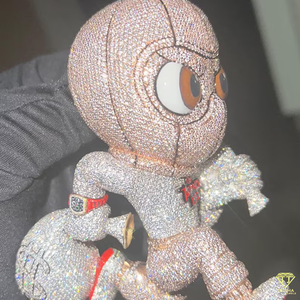 Personalizado diseño de dibujos animados laboratorio cultivado diamante fino colgantes y dijes Hip Hop Bling joyería oro blanco declaración personalizada fianza - Product Image 4