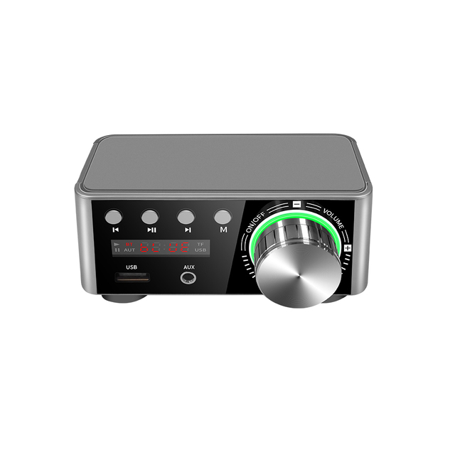 80Wx2 Digital Audio Power Amp With Digital Display HiFi Mini Amplifier AUX TF HiFi Stereo Class D BT Power Amplifier