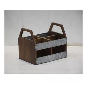 Galvanized Round Shaped Caddy with Metal Handle New Design Cutlery Holder for <b>Kitchen</b> <b>Accessories</b> New Look Metal Storage Box - Product Image 6