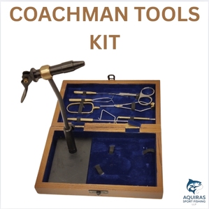 Ensemble d'outils de montage de mouches en bois de haute qualité pour les pêcheurs avec étau porte-canette ciseaux pince à moucher outils de doublage dans une boîte en velours - Product Image 2