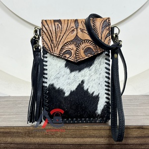 Drop Shipping Factory Wholesale Luxury Women Mobile <b>Mini</b> Bag High Quality Genuine <b>Hand</b> Tooled Cowhide Leather Fashion Lady Style - Product Image 1
