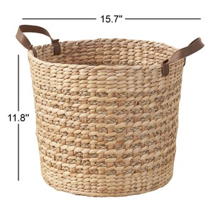 <b>Basket</b> woven water hyacinth and adorned with <b>seagrass</b> Handmade Storage <b>Basket</b> Wholesale eco-friendly Made in Vietnam - Product Image 2