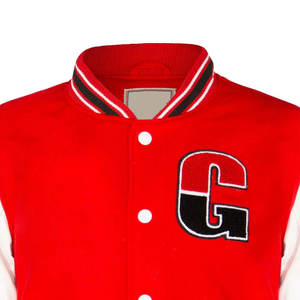 Chaqueta universitaria Letterman Varsity de alta calidad para hombre, soporte, bordado de chenilla roja, Mangas de cuero personalizables, calle principal para - Product Image 4