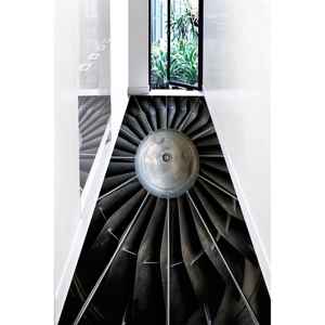 Alfombra Moderna con Estampado de Turbina de Avión, Alfombra Suave No Tejida para Entrada o Decoración del Hogar - Product Image 3