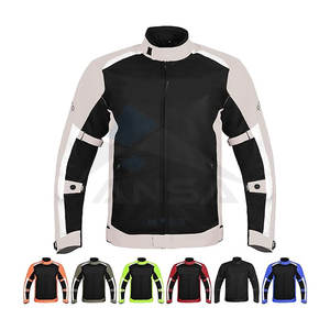 Veste de moto respirante pour homme, veste de moto de sport double, veste de moto de protection pour la conduite en tourisme, veste en cuir grise - Product Image 1