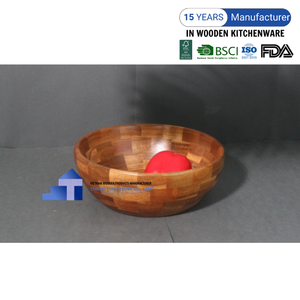 Top Selling Natural Acacia Wooden Bowls Salad Bowls For Kitchenware and Decoration From Vietnam Manufacturer - Product Image 5