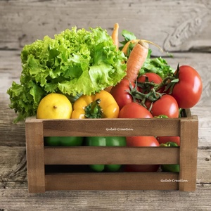 <b>Rustic</b> Wooden Crate Box with Handles for Storage, Display, and <b>Home</b> <b>Decor</b> Stackable Pine Wood Organizer Container - Product Image 4