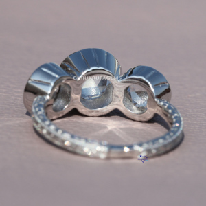 Trendy 14K oro blanco 1,00 CT Rose Cut Lab creado diamante solitario anillo de compromiso para mujeres clásico para bodas fiestas - Product Image 2