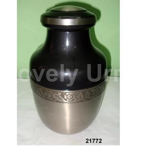 Engraved Black Flower <b>Urns</b> Cremation <b>Urn</b> for Human Ashes <b>Large</b> Size <b>Urns</b> - Product Image 1