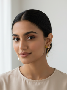 Boucles d'oreilles en forme de cœur en perles d'eau douce, boucles d'oreilles en perles multicolores, design féminin de niche, boucles d'oreilles pendantes en perles de couleur naturelle - Product Image 4