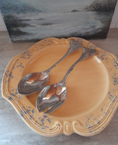 Serveur à salade élégant en acier inoxydable 304 en forme de coquille Style européen Passe au lave-vaisselle Argent Buffet communautaire Hôtel Restaurant - Product Image 1