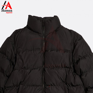 Chaqueta acolchada negra para hombre, abrigo de invierno cálido con cuello alto y cierre de cremallera completa, ropa de abrigo ligera a prueba de viento con diseño elegante - Product Image 6