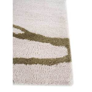 Tapis rectangulaire en laine et viscose tufté à la main, motif abstrait rayé, couleur ivoire, pour salon ou couloir Taq-4024 - Product Image 4